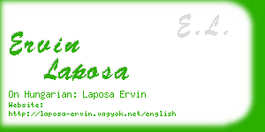 ervin laposa business card